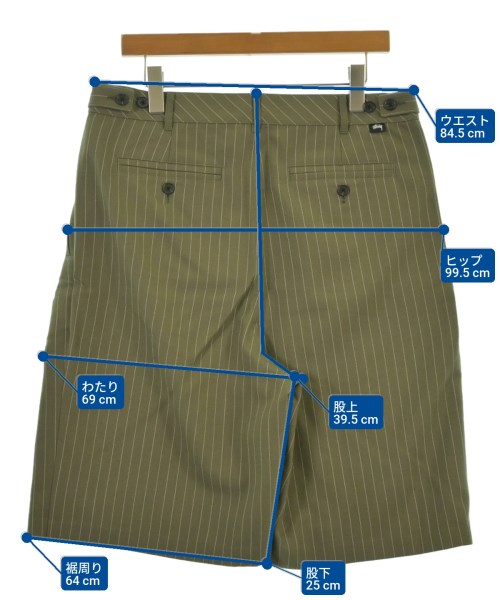 STUSSY（ステューシー）ショートパンツ カーキ サイズ:32(L位) メンズ/2200645424386