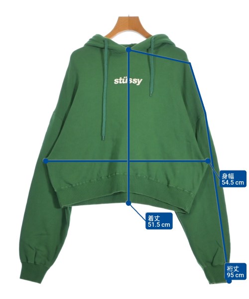 STUSSY（ステューシー）パーカー 緑 サイズ:M レディース/2200649574056