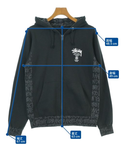 STUSSY（ステューシー）パーカー 黒 サイズ:S メンズ/2200638904185