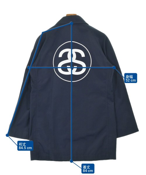 STUSSY（ステューシー）ステンカラーコート 紺 サイズ:M メンズ/2200703675514