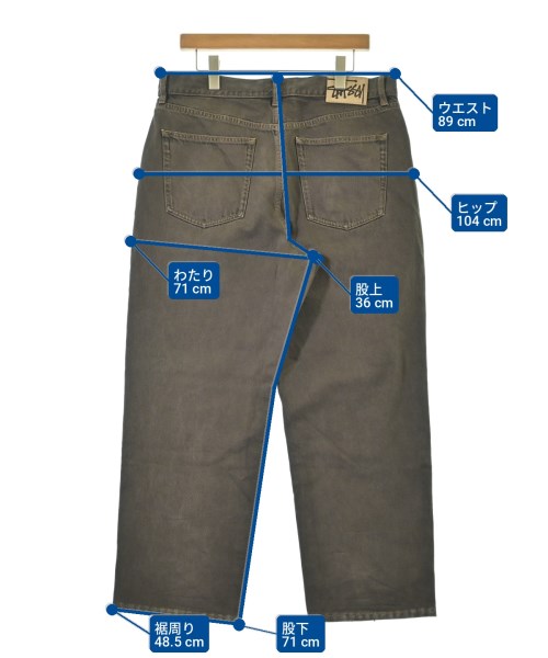 STUSSY（ステューシー）デニムパンツ 茶 サイズ:32(L位) メンズ/2200733788062