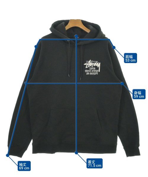 STUSSY（ステューシー）パーカー 黒 サイズ:L メンズ/2200735151031