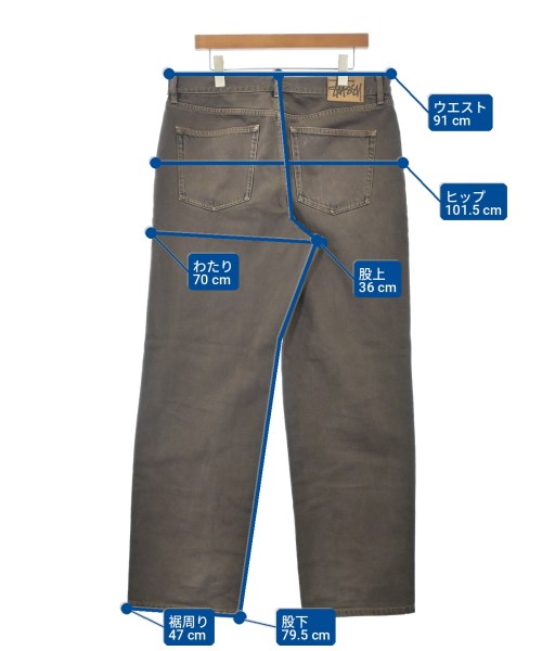 STUSSY（ステューシー）デニムパンツ 茶 サイズ:32(L位) メンズ/2200729119016