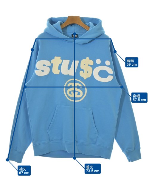 STUSSY（ステューシー）パーカー 青 サイズ:L メンズ/2200683842043