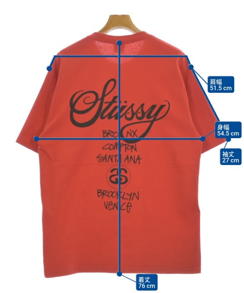 STUSSY（ステューシー）Tシャツ・カットソー 赤 サイズ:L メンズ/2200686014058