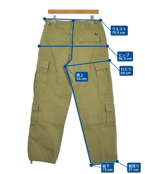 STUSSY（ステューシー）カーゴパンツ カーキ サイズ:28(S位) メンズ/2200686152033