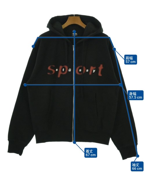 STUSSY（ステューシー）パーカー 黒 サイズ:M メンズ/2200672945465