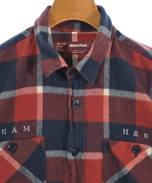 HIDE and SEEK（ハイドアンドシーク）カジュアルシャツ 赤 サイズ:M メンズ/2200631740049