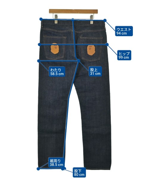 A BATHING APE（アベイシングエイプ）デニムパンツ 紺 サイズ:XXL メンズ/2200639865027