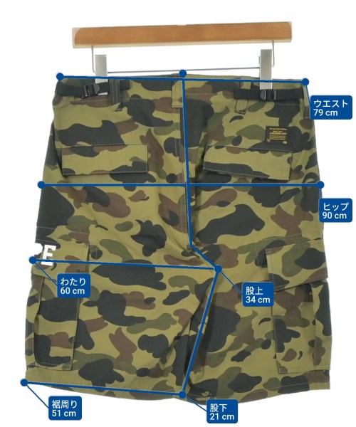 A BATHING APE（アベイシングエイプ）ショートパンツ カーキ サイズ:M メンズ/2200640450014