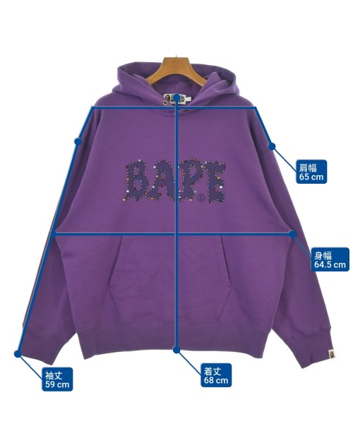 A BATHING APE（アベイシングエイプ）パーカー 紫 サイズ:L メンズ/2200641270048