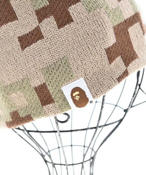 A BATHING APE（アベイシングエイプ）ニットキャップ・ビーニー ベージュ サイズ:F メンズ/2200641545054