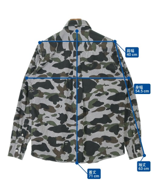 A BATHING APE（アベイシングエイプ）カジュアルシャツ 白 サイズ:L メンズ/2200643363212