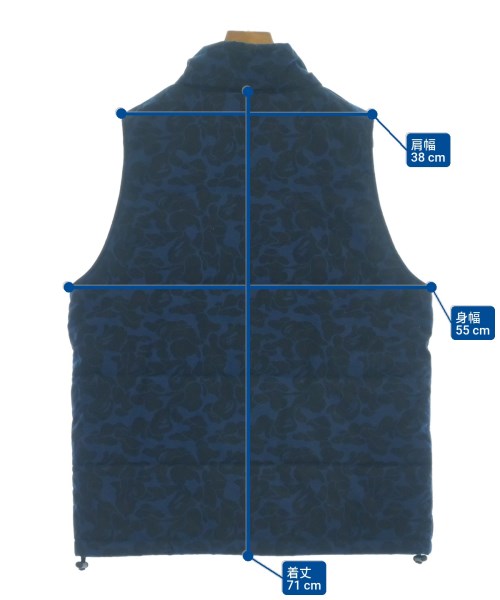 A BATHING APE（アベイシングエイプ）ダウンジャケット/ダウンベスト 青 サイズ:L メンズ/2200643382022