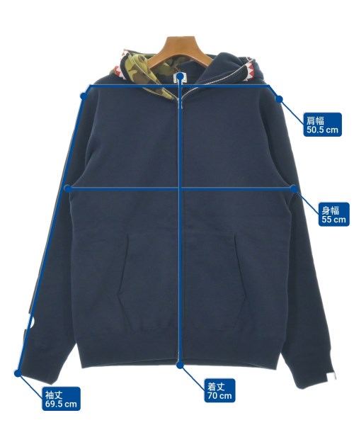 A BATHING APE（アベイシングエイプ）パーカー 紺 サイズ:L メンズ/2200529161024