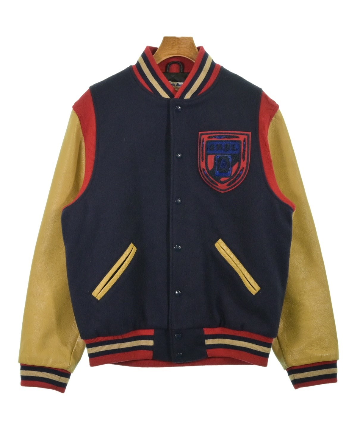 A BATHING APE（アベイシングエイプ）スタジャン 紺 サイズ:L メンズ