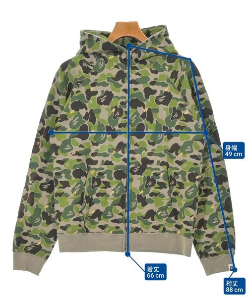 A BATHING APE（アベイシングエイプ）パーカー 緑 サイズ:M メンズ/2200625791026