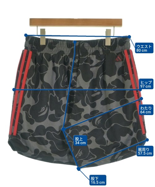 A BATHING APE（アベイシングエイプ）ショートパンツ 黒 サイズ:XL メンズ/2200618234202