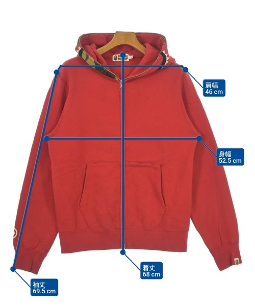 A BATHING APE（アベイシングエイプ）パーカー 赤 サイズ:L メンズ/2200630589205
