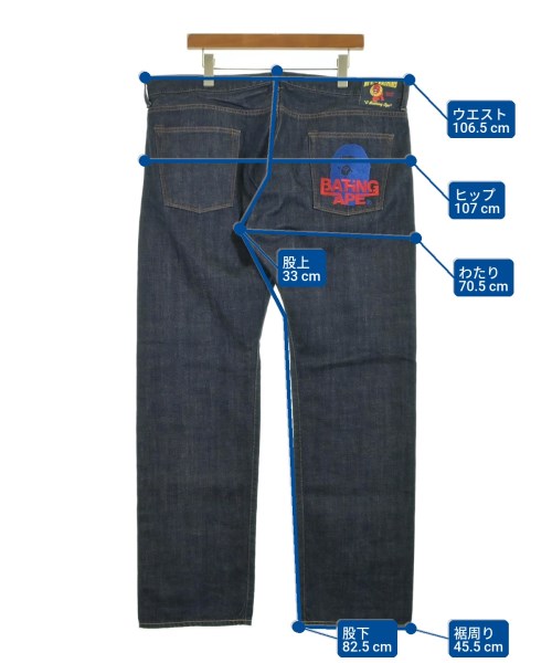 A BATHING APE（アベイシングエイプ）デニムパンツ 紺 サイズ:XXL メンズ/2200615278018