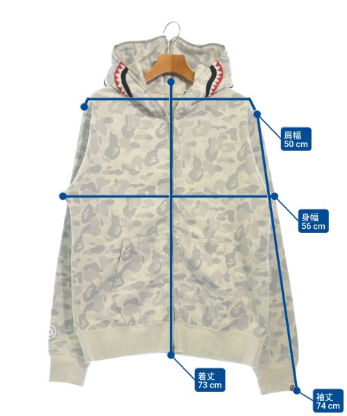 A BATHING APE（アベイシングエイプ）パーカー 白 サイズ:L メンズ/2200617953043