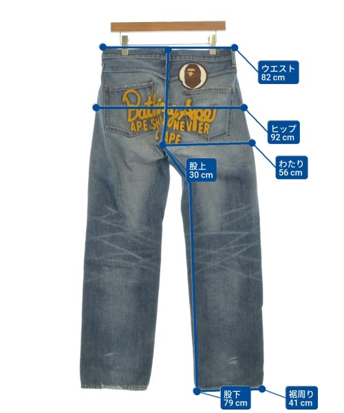 A BATHING APE（アベイシングエイプ）デニムパンツ 青 サイズ:M メンズ/2200673965035