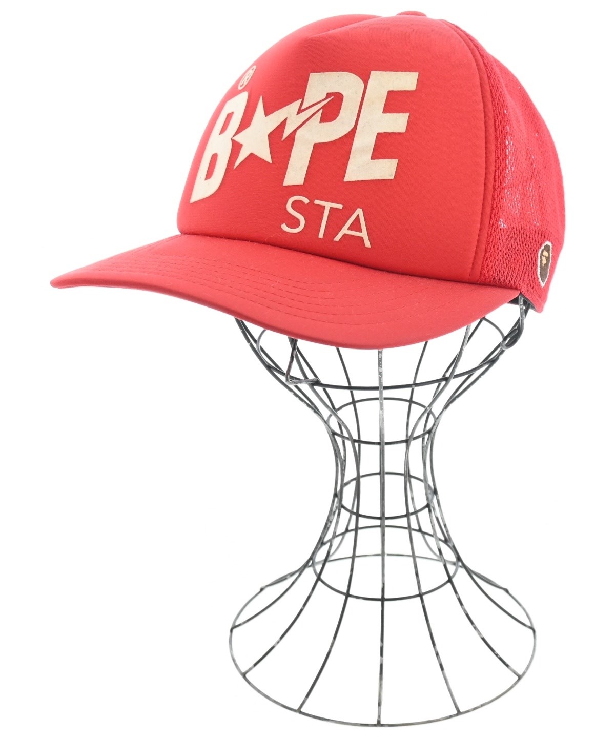 A BATHING APE（アベイシングエイプ）キャップ 赤 サイズ:M メンズ