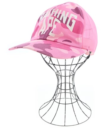 A BATHING APE（アベイシングエイプ）キャップ ピンク サイズ:F メンズ