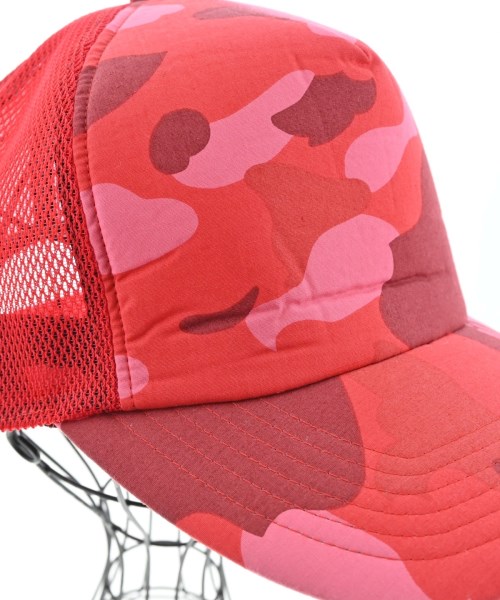 A BATHING APE（アベイシングエイプ）キャップ 赤 サイズ:F メンズ/2200677976075