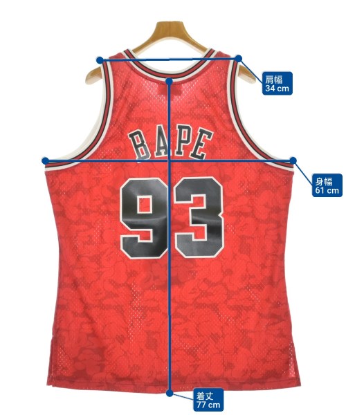 A BATHING APE（アベイシングエイプ）タンクトップ 赤 サイズ:XL メンズ/2200680262059