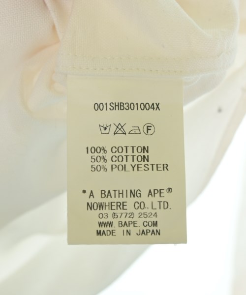 A BATHING APE（アベイシングエイプ）カジュアルシャツ 白 サイズ:S メンズ/2200701981037
