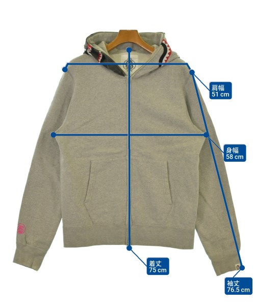 A BATHING APE（アベイシングエイプ）パーカー グレー サイズ:L メンズ/2200661359037