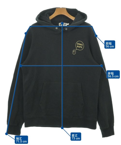 A BATHING APE（アベイシングエイプ）パーカー 黒 サイズ:XL メンズ/2200719550010