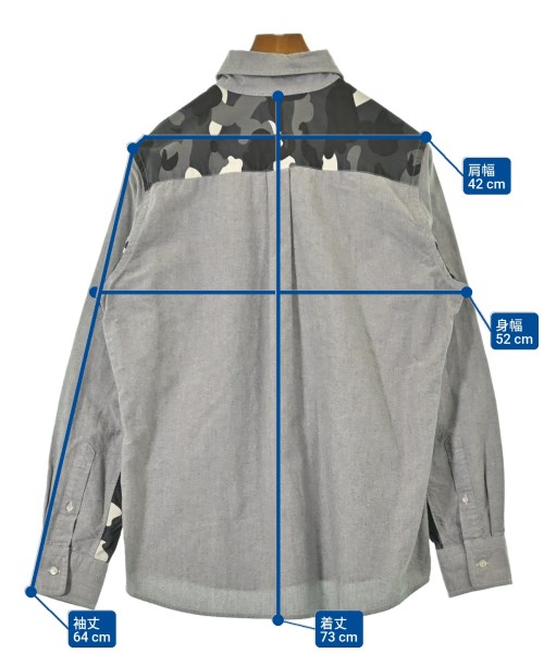 A BATHING APE（アベイシングエイプ）カジュアルシャツ グレー サイズ:L メンズ/2200649879489