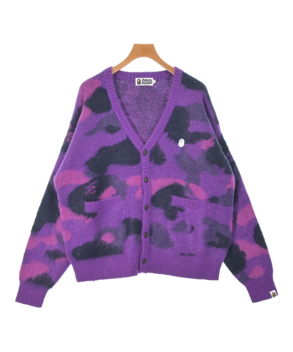 A BATHING APE（アベイシングエイプ）カーディガン 紫 サイズ:L メンズ