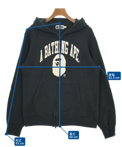 A BATHING APE（アベイシングエイプ）パーカー 黒 サイズ:XL メンズ/2200703788030