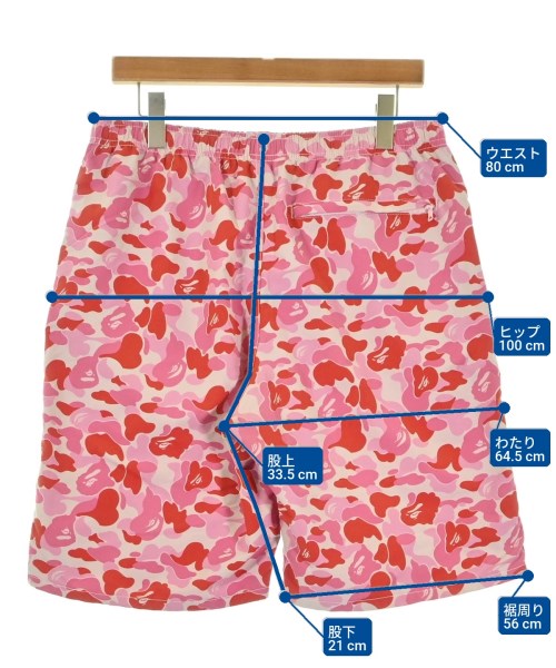 A BATHING APE（アベイシングエイプ）ショートパンツ ピンク サイズ:XL メンズ/2200703788139