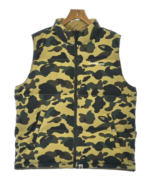 A BATHING APE（アベイシングエイプ）ダウンジャケット/ダウンベスト ベージュ サイズ:L メンズ/2200665824029