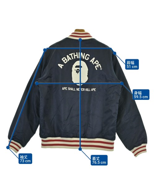 A BATHING APE（アベイシングエイプ）スタジャン 紺 サイズ:XL メンズ/2200666119018