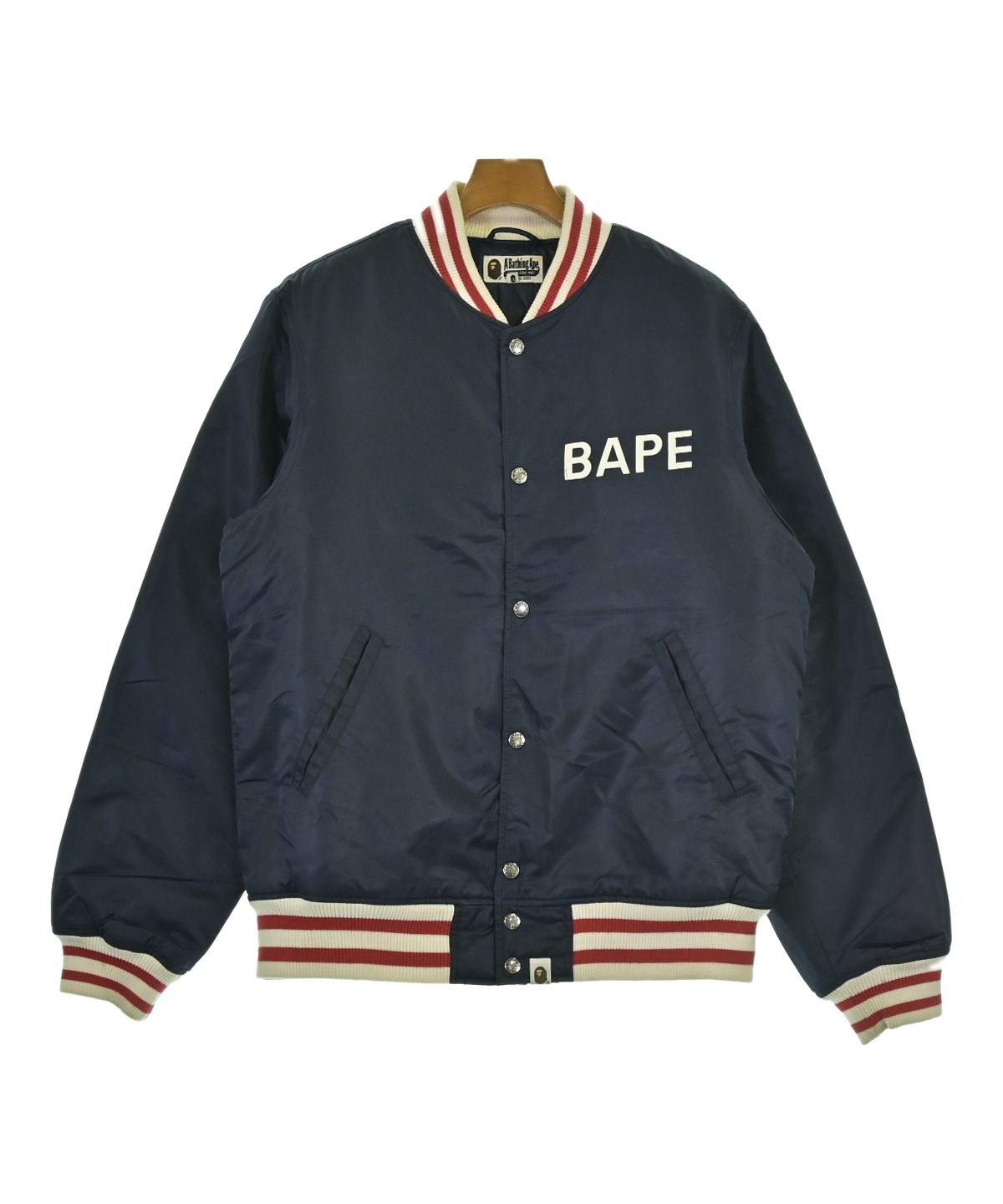 A BATHING APE（アベイシングエイプ）スタジャン 紺 サイズ:XL メンズ