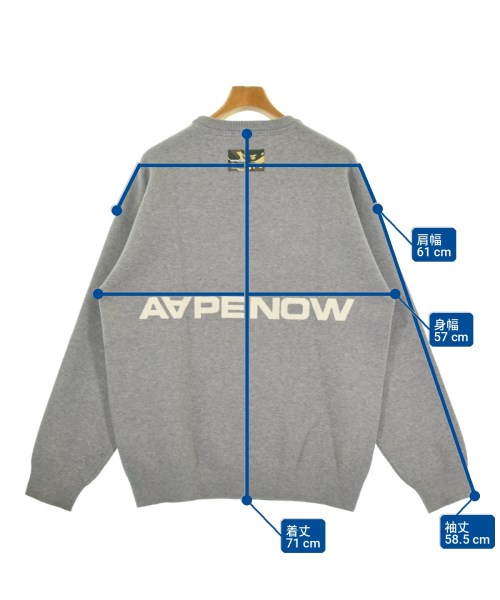AAPE BY A BATHING APE（エーエイプバイアベイシングエイプ）ニット・セーター グレー サイズ:L メンズ/2200731996070