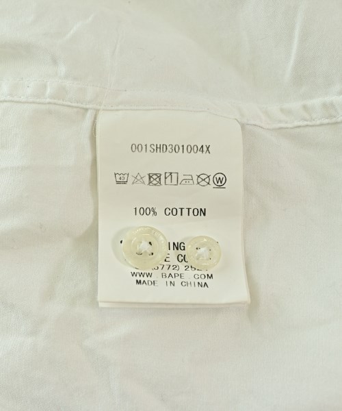 A BATHING APE（アベイシングエイプ）カジュアルシャツ 白 サイズ:XL メンズ/2200720512045