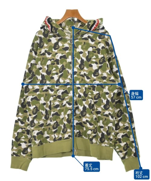 A BATHING APE（アベイシングエイプ）パーカー カーキ サイズ:XXL メンズ/2200728058019