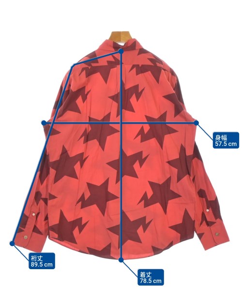 A BATHING APE（アベイシングエイプ）カジュアルシャツ 赤 サイズ:L メンズ/2200687457052