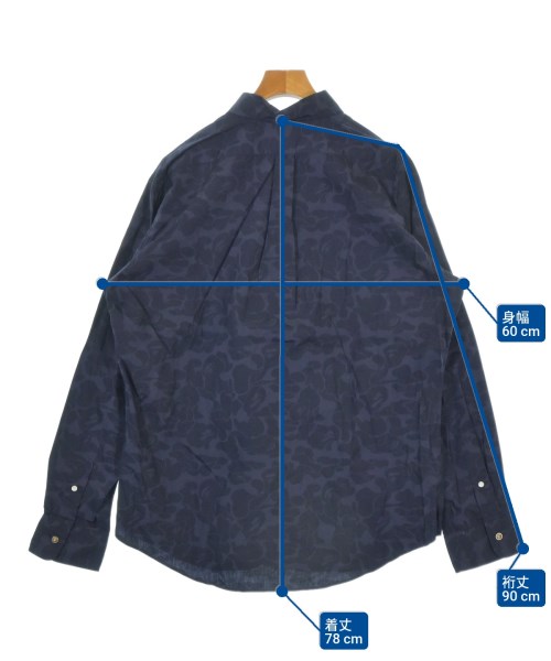 A BATHING APE（アベイシングエイプ）カジュアルシャツ 紺 サイズ:L メンズ/2200687457069