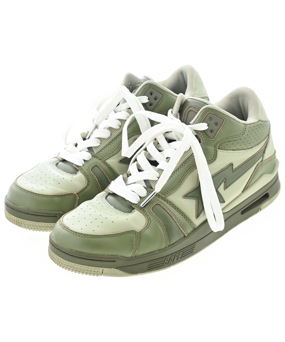 A BATHING APE（アベイシングエイプ）スニーカー カーキ サイズ:27.5cm