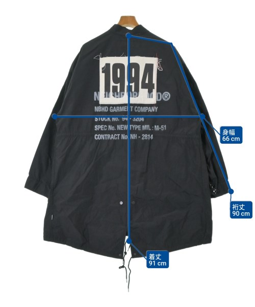 NEIGHBORHOOD（ネイバーフッド）モッズコート 黒 サイズ:S メンズ/2200644041027