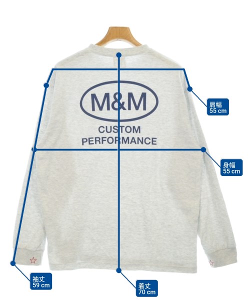 M&M（エムアンドエム）Tシャツ・カットソー グレー サイズ:L メンズ/2200724672110