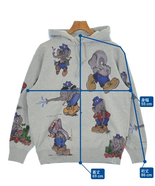 Supreme（シュプリーム）パーカー グレー サイズ:S メンズ/2200642792020