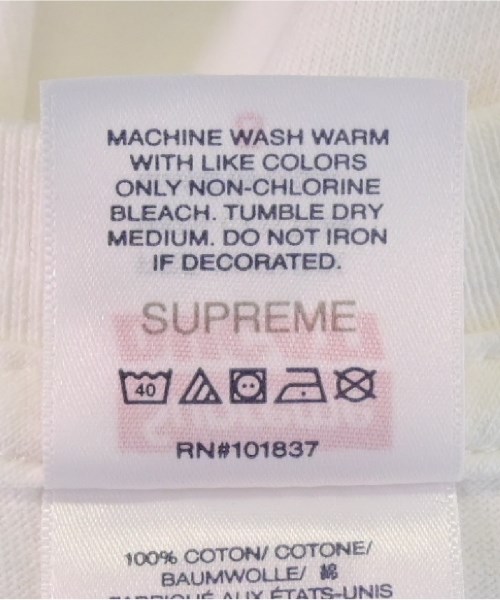 Supreme（シュプリーム）Tシャツ・カットソー 白 サイズ:S メンズ/2200531910283
